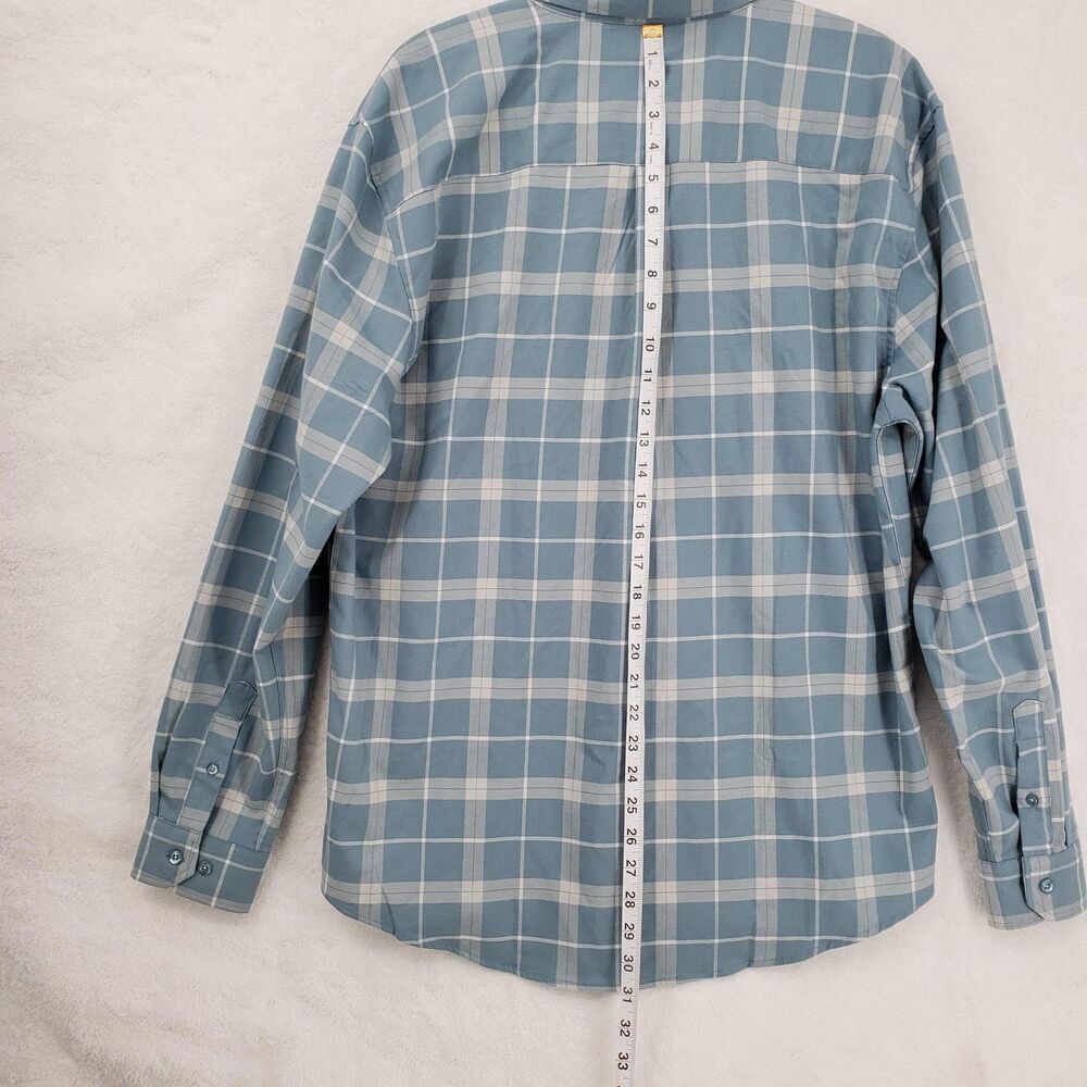 RSVLTS Shirt Men XL Blue Cream Plaid Borland Flannels Button Down Long Sleeve - Picture 5 of 11